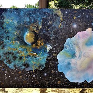 Cosmic Painting on Canvas